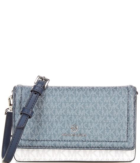 Michael Kors Jet Set Metallic Silver Hardware Signature Logo 